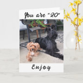 Carte **PROFITEZ DE VOTRE **20e** ANNIVERSAIRE! ! !** Ca (Fleur jaune)
