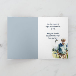 Carte Profitez de votre anniversaire pour Golfer Golfing