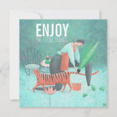 Carte Profitez Des Petites Choses Turquoise Gardening Ze (Devant)