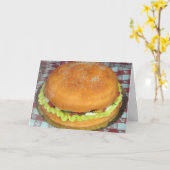 CARTE PROFITEZ DU GÂTEAU DE HAMBURGER POUR VOTRE ANNIVER (Fleur jaune)