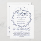 Carte programme de mariage thème rustique TED418A_ (Devant / Derrière)