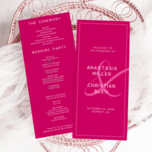 Carte programme Magenta moderne et audacieuse