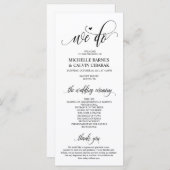 Carte programme mariage dans design moderne v3 (Devant / Derrière)