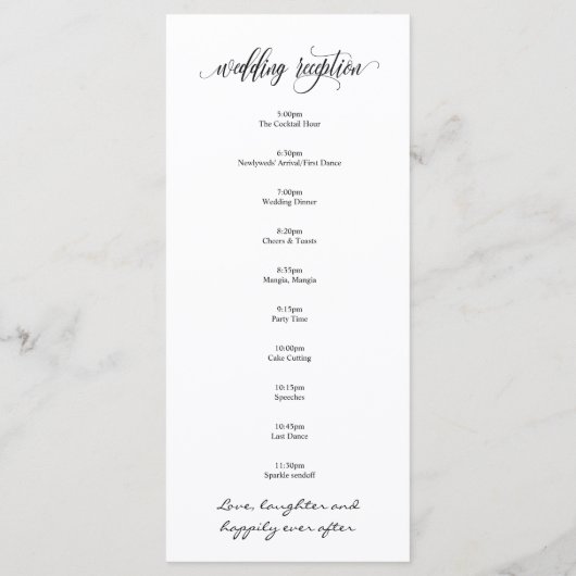 Carte programme mariage dans design moderne v4 (Dos)