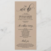 Carte programme mariage dans design rustique moder (Devant)