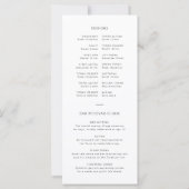 Carte programme Mitzvah Barre noire et blanche Tim (Dos)
