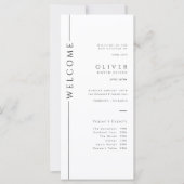 Carte programme Mitzvah Barre noire et blanche Tim (Devant)