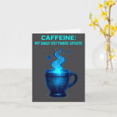 Carte Programmer Coffee Tech Update Humor  (Fleur jaune)