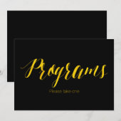 Carte "Programmes" Panneau de mariage chic en faux papie (Devant / Derrière)