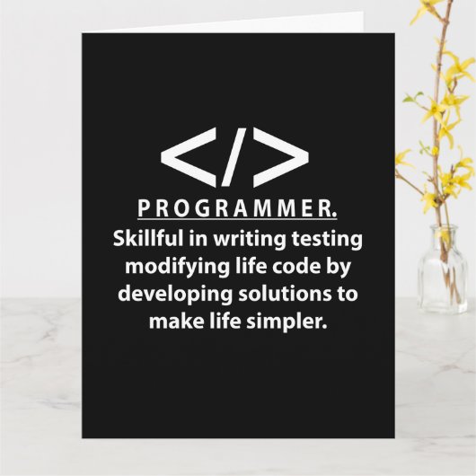 Carte Programmeur développeur de codage programmeur (Fleur jaune)