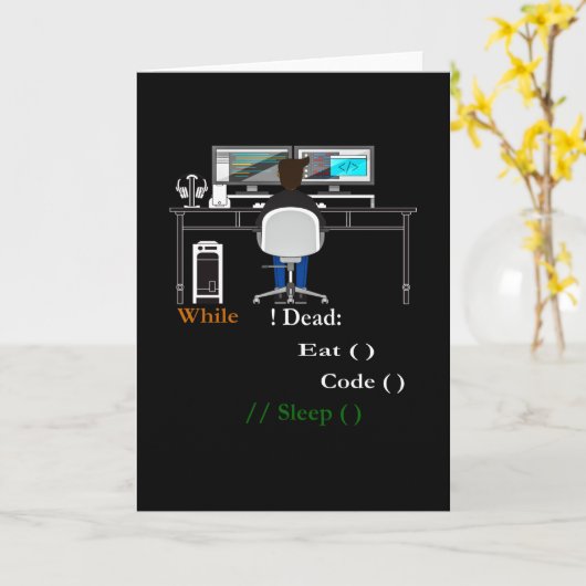 Carte Programmeur et développeur informatique (Fleur jaune)