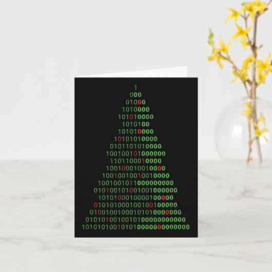Carte Programmeurs Informatiques Binary Christmas Tree E (Fleur jaune)