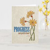 Carte Progrès, pas perfection ! (devis de récupération) (Fleur jaune)