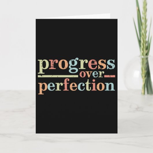 Carte Progrès plutôt que perfection Enseignant Inspirant (Devant)
