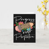 Carte Progress Over Perfection Leopard Pencil Motivation (Fleur jaune)