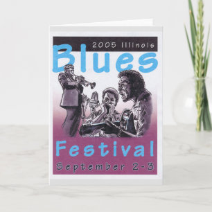 Carte Projet d'affiche de concert de 2005 bleus