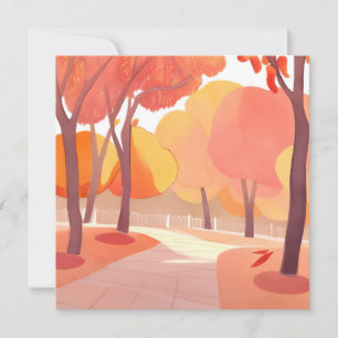 Carte Promenade d'automne   Aquarelle abstraite