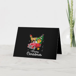 Carte Promenade de chèvre en voiture rouge de Noël