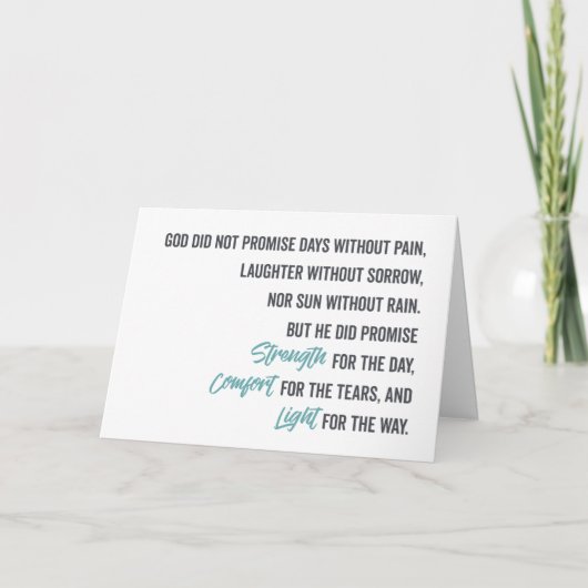 Carte Promesse de force confort et lumière (Devant)