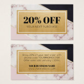 Carte Promo Code Couleur Bloc Coupon (Devant & derrière)