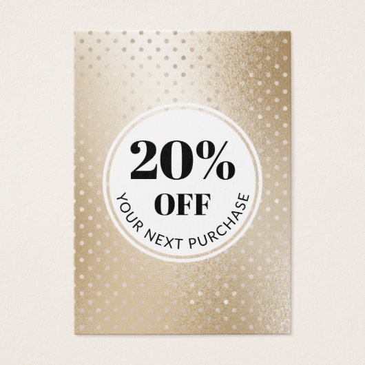 Carte Promo Code Gold Polka Dot (Devant)