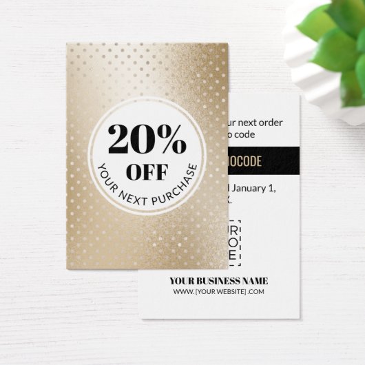 Carte Promo Code Gold Polka Dot (Bureau)