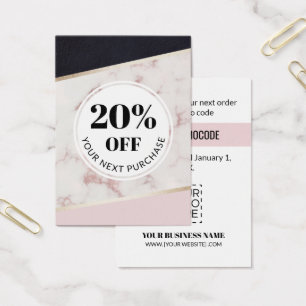 Carte Promo Code Rose Noir Couleur Bloc Carte de r