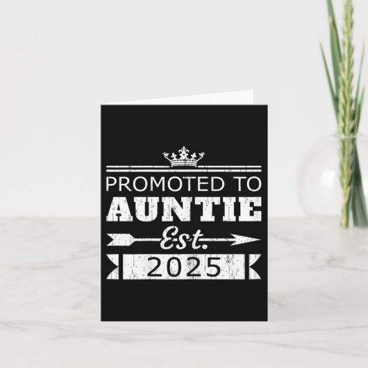 Carte Promoted To Auntie Est 2025 Funny New Aunt Reveal (Devant)