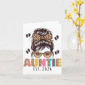 Carte Promoted To Auntie Est 2026 Aunt To Be New Aunt Me (Fleur jaune)