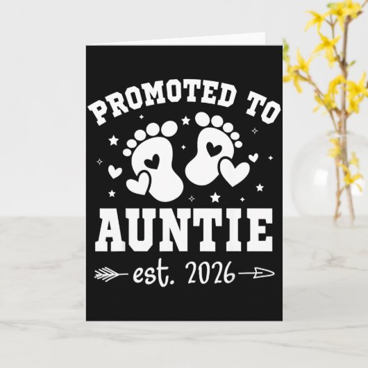 Carte Promoted To Auntie Est 2026 Going To Be Aunt Annou (Fleur jaune)