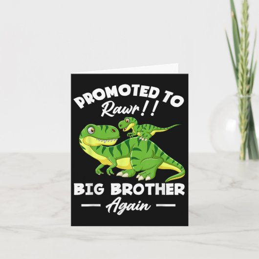 Carte Promoted To Big Brother Again Dinosaur Lover Gift (Devant)