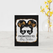 Carte Promoted To Big Sister Leopard Girl Baby Announcem (Fleur jaune)