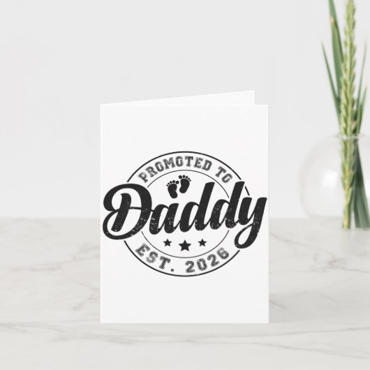 Carte Promoted To Daddy Est 2026 Soon To Be Dad New Fath (Devant)