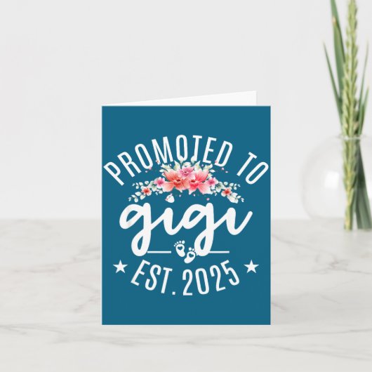 Carte Promoted To Gigi 2025 Flower First Time New Grandm (Devant)