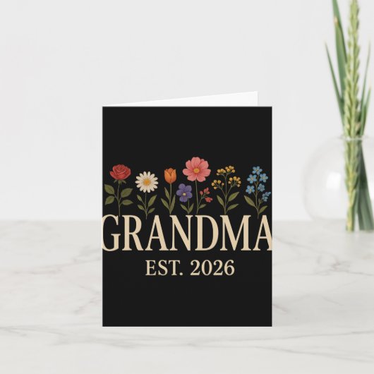 Carte Promoted To Grandma 2026 Pregnancy Flower New Gran (Devant)