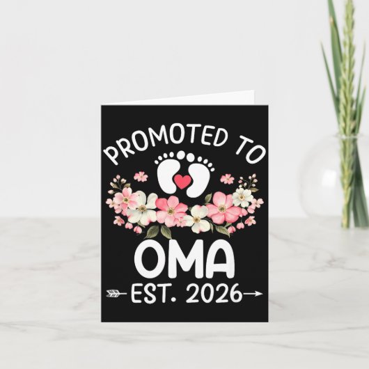 Carte Promoted To Oma 2026 First Time Floral New Oma  (Devant)