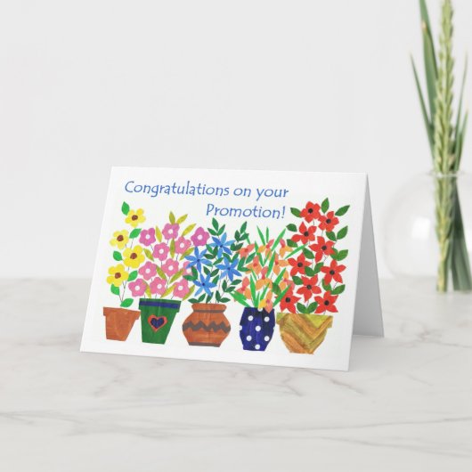Carte Promotion Félicitations Card, 'Flower Power' (Devant)