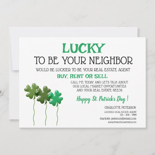Carte promotionnelle de la Saint-Patrick pour l'im (Devant)