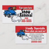 Carte promotionnelle d'enlèvement de la neige (Devant / Derrière)