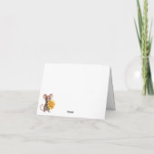 Carte Prompt rétablissement joli souris avec fleur jaune (Dos)