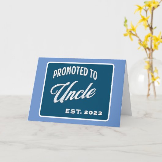 Carte Promu À Oncle Est. 2023 Pour Oncle Première Fois (Fleur jaune)
