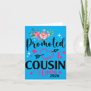 Carte Promu Cousin Encore Ét 2026 Fleurs Cœurs