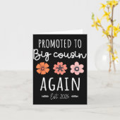 Carte Promu Grand Cousin Encore 2026 2ème Grossesse An (Fleur jaune)