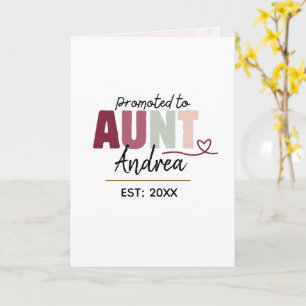 Carte Promue tante EST 2026 Cadeau personnalisé mignon