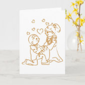 Carte Proposer Sur Un Genou (Fleur jaune)