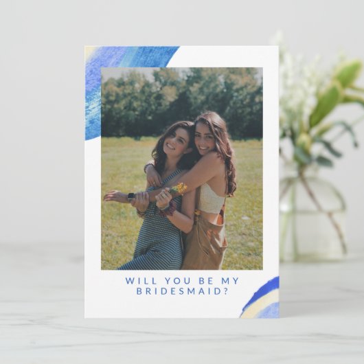 Carte Proposition Abstraite d'aide-mémoire photo Blue Sw (Debout devant)