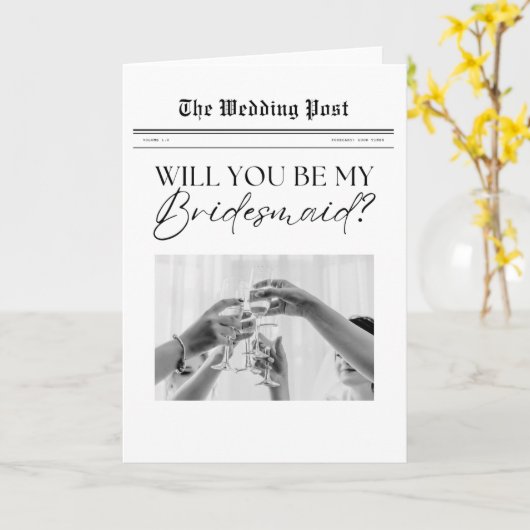 Carte Proposition de Bridesmaid, journal simple (Fleur jaune)