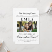 Carte Proposition de cour de Quinceañera personnalisée d (Devant/Arrière en situation)