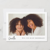 Carte Proposition de demoiselle d'honneur photo noir chi (Devant)