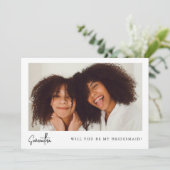 Carte Proposition de demoiselle d'honneur photo noir chi (Debout devant)